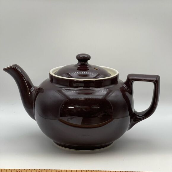 Hall- Elegant Brown Ceramic Teapot - Picture 2 of 14